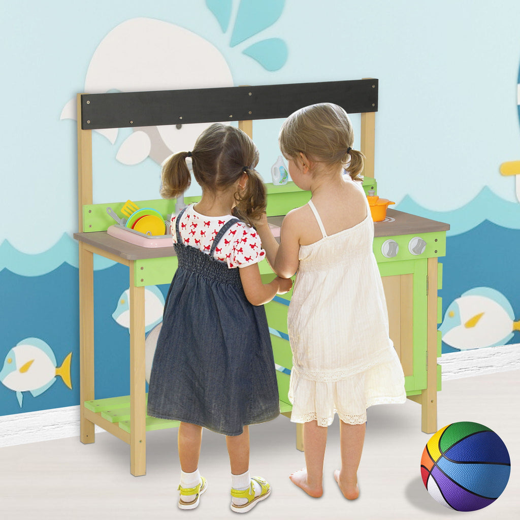 Kids Play Kitchen With Mud Kitchen Set & Water Play Toys For Outdoor Use