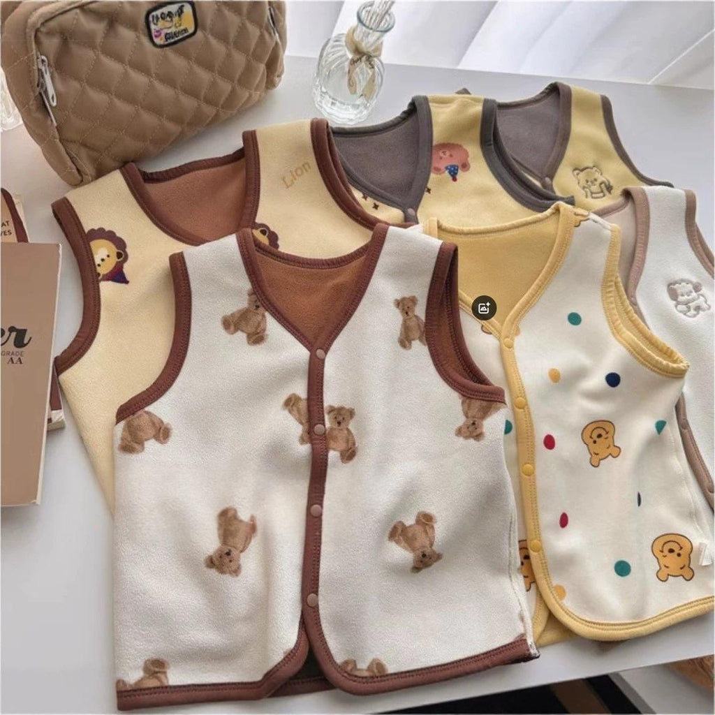 Childrens Small And Large Size Cartoon Vest Spring And Autumn Waistcoat For Boys And Girls Outerwear Top