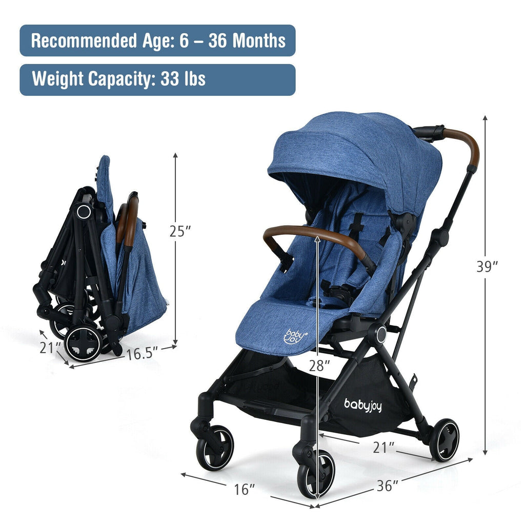 2-in-1 Convertible Aluminum Baby Stroller with Adjustable Canopy