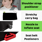 BubbleBum Inflatable Travel Booster Seat for Kids (Ages 4–11)