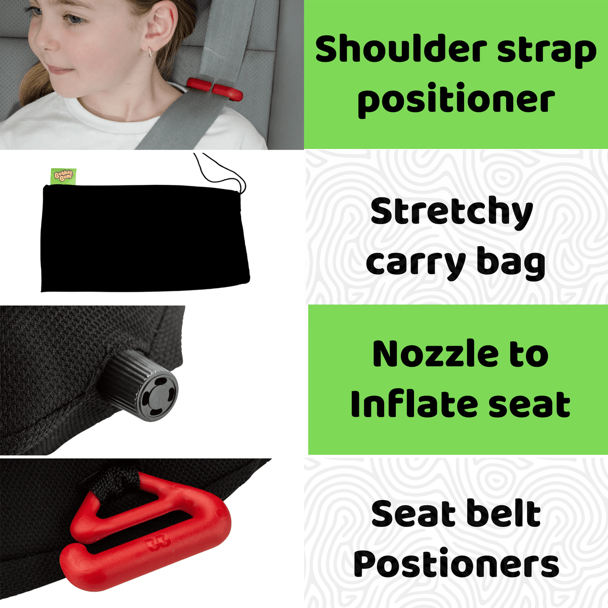 BubbleBum Inflatable Travel Booster Seat for Kids (Ages 4–11)