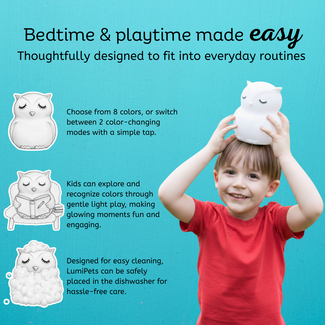 LumiPets® Owen the Owl- Children's Touch Night Light Junior