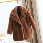 Fur-in-one Cashmere Girls' Coat Thickened