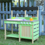 Kids Play Kitchen With Mud Kitchen Set & Water Play Toys For Outdoor Use