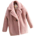 Fur-in-one Cashmere Girls' Coat Thickened
