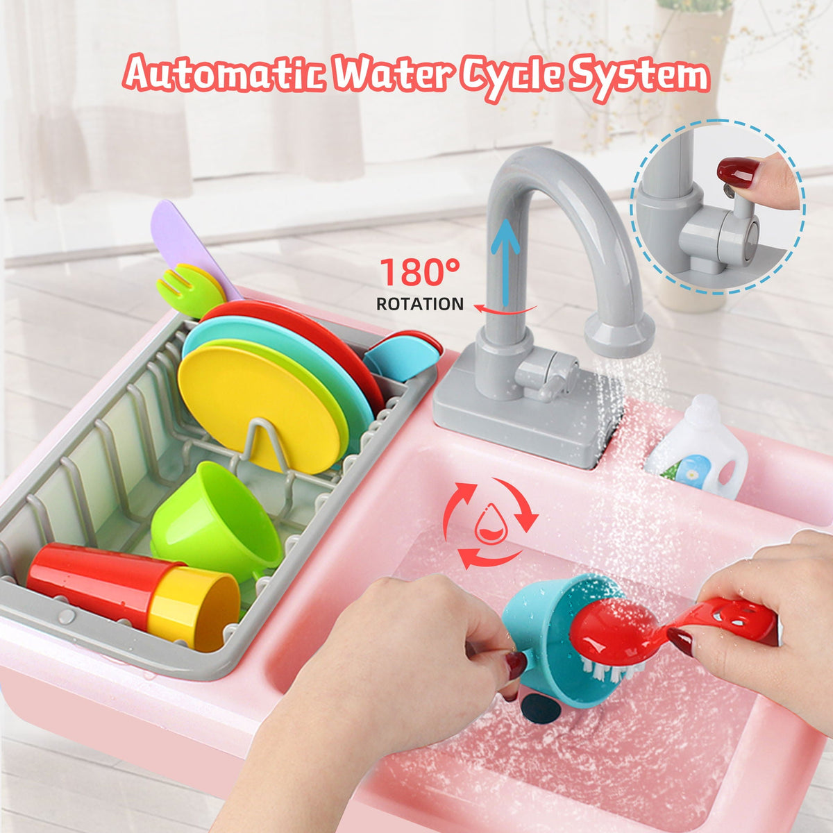 Kids Play Kitchen With Mud Kitchen Set & Water Play Toys For Outdoor Use