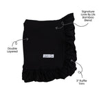 Allie Black Bamboo Ruffle Toddler Blanket
