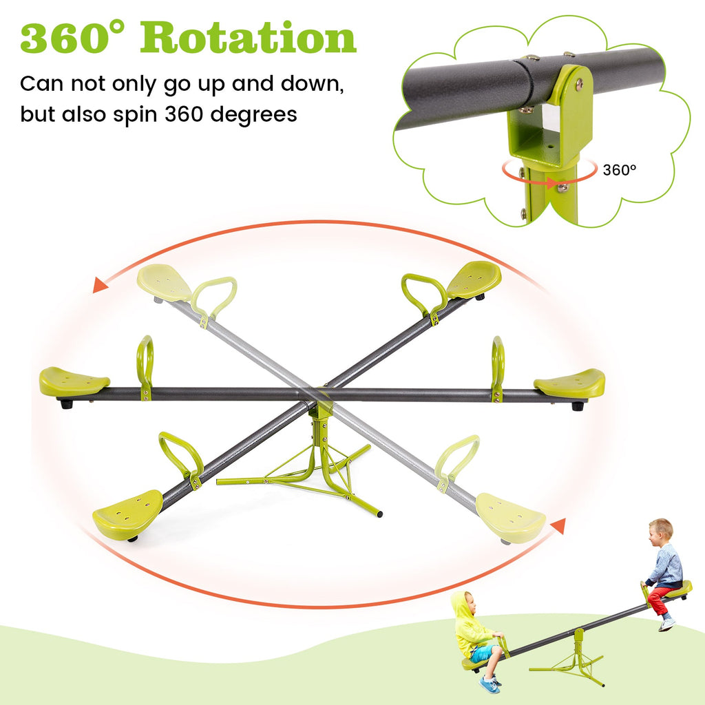 Kids Seesaw Swivel Children Teeter Totter Outdoor Play Set for 2 Children