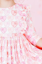 Melt My Heart 3/4 Sleeve Ruffle Twirl Dress