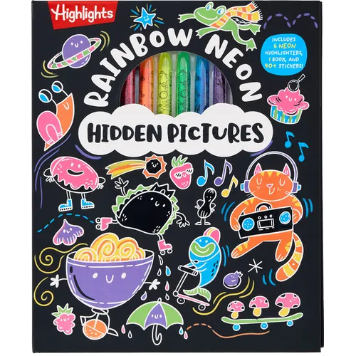 Rainbow Neon Hidden Pictures: Kids Ages 6-12 - Hardcover