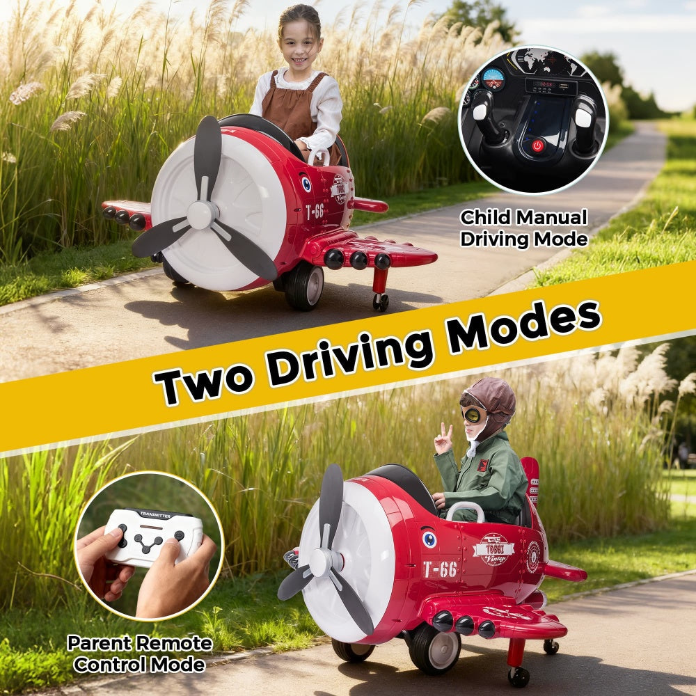 12V Electric Kids Ride-On Toy Airplane