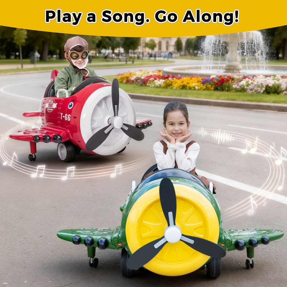 12V Electric Kids Ride-On Toy Airplane