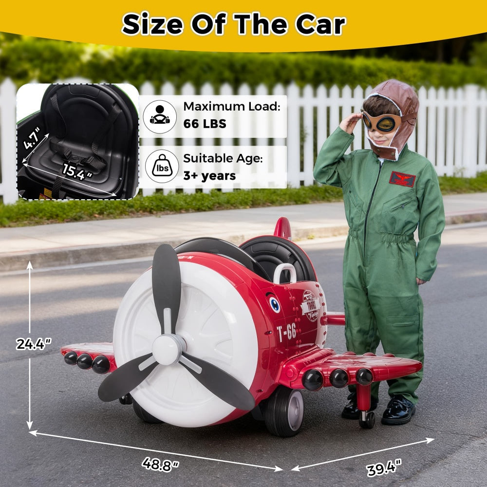 12V Electric Kids Ride-On Toy Airplane
