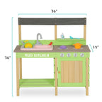 Kids Play Kitchen With Mud Kitchen Set & Water Play Toys For Outdoor Use