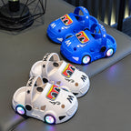 Childrens Car-Shaped Glowing Non-Slip Soft-Soled Slippers