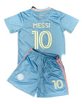 Lionel Messi Kids Blue Miami Soccer Jersey